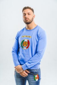 blue sweatshirt